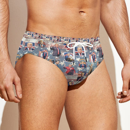 20 Donald Trump Design, Men's Drawstring Swim Briefs