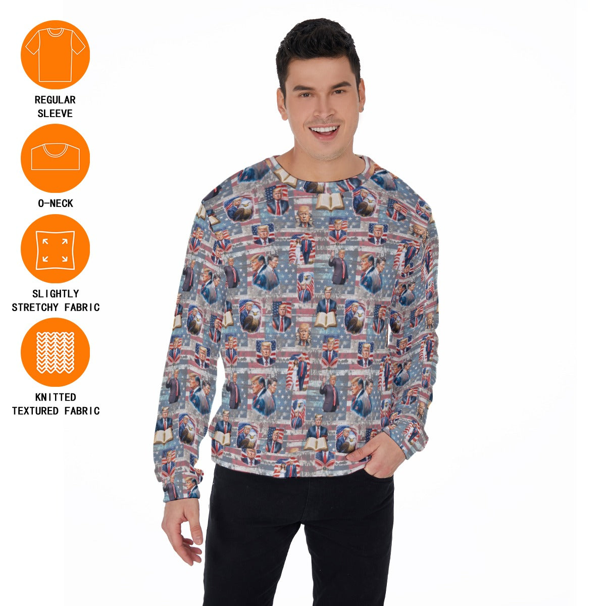20 Donald Trump Designs, Men’s Polyester Thickened Sweater
