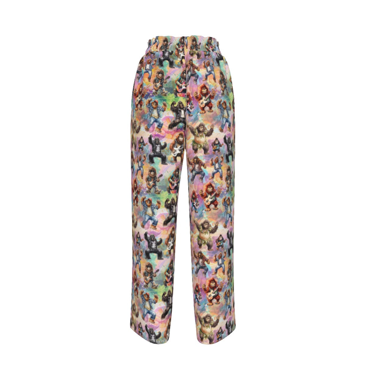 20 Bigfoot / Sasquatch Designs, Women’s Faux Silk Wide-Leg Pants