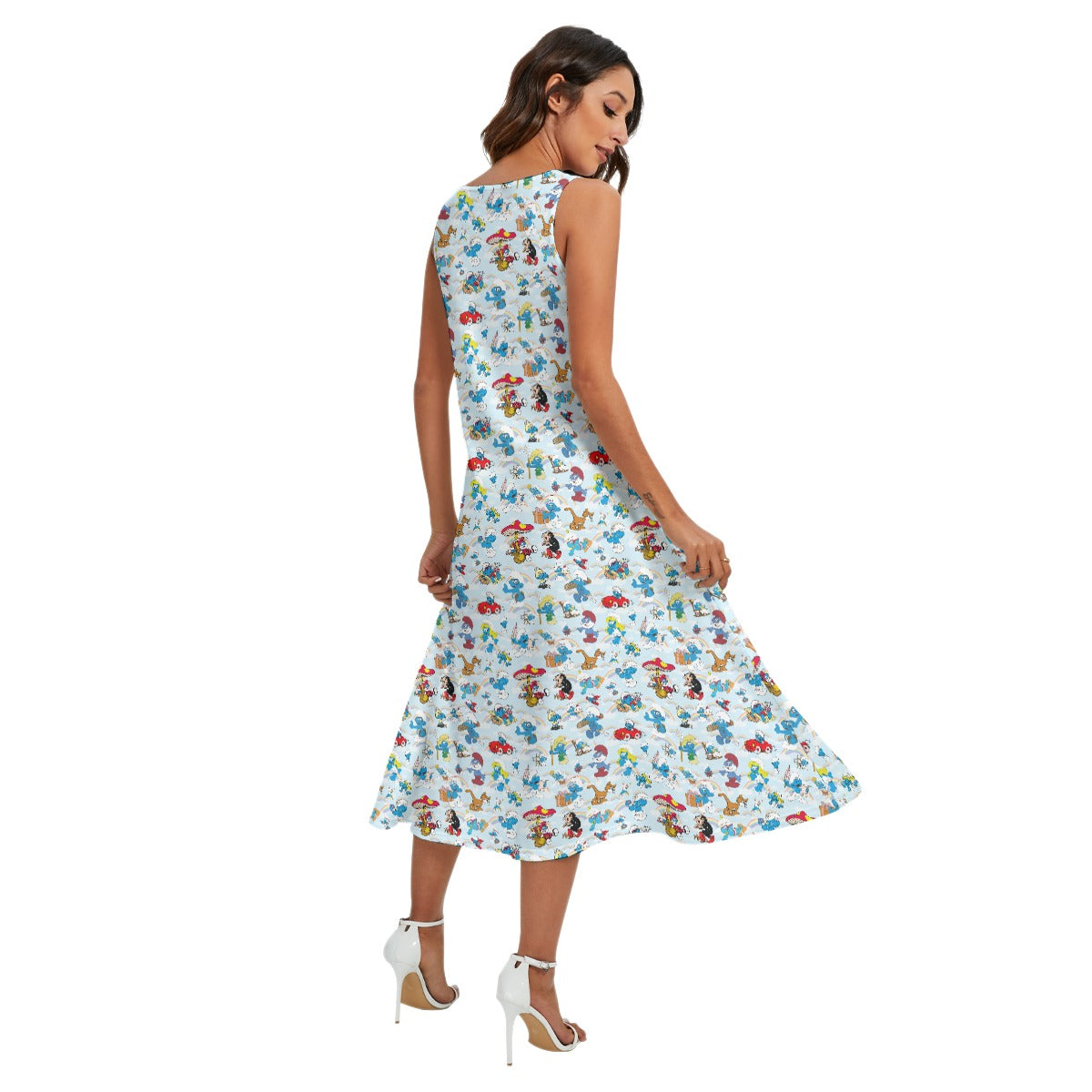 10 Misc Designs, Women’s Sleeveless Dress With Diagonal Pockets
