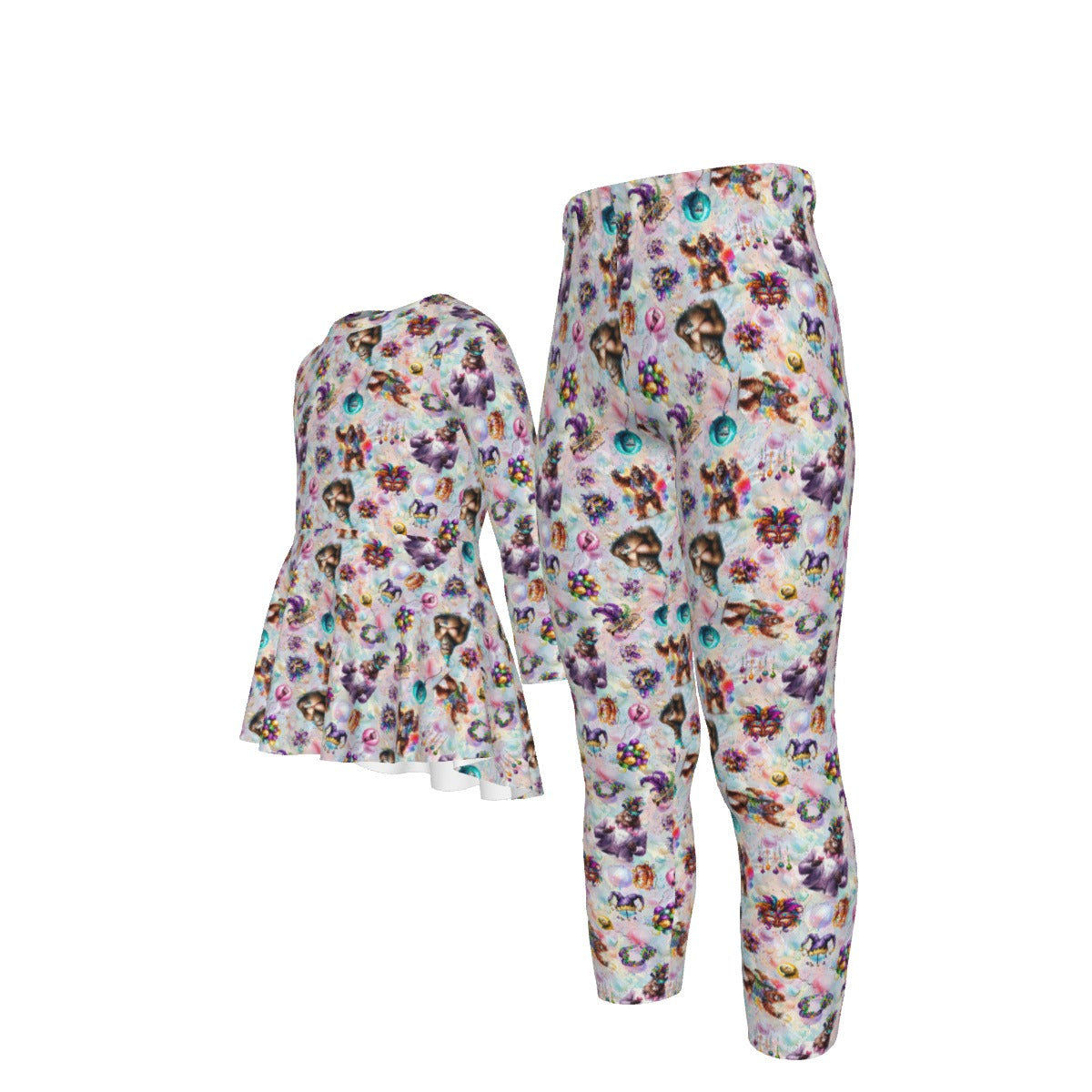 20 Sasquatch Designs, Girls 2 Piece Casual Suit, Outfit with Ruffle Shirt