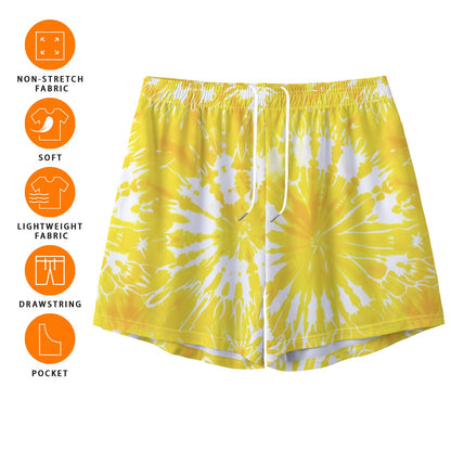 Tie Dye Themed Men's Pocketed Shorts