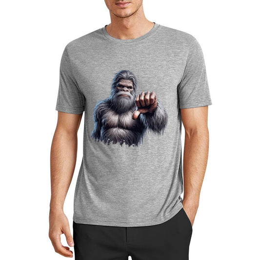 Bigfoot - Sasquatch Thumbs Down Short Sleeve Cotton T-Shirt