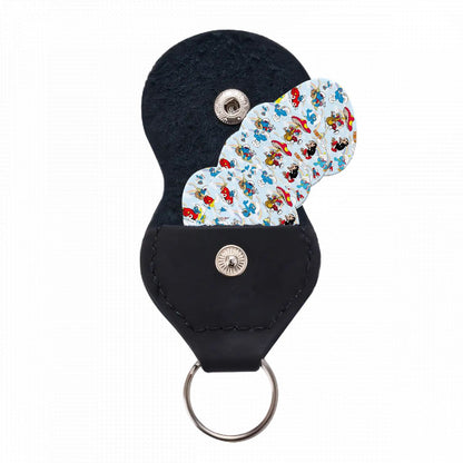 6 Guitar Picks with Keychain Snap Case- 19 Awesome Designs – 3 Thicknesses