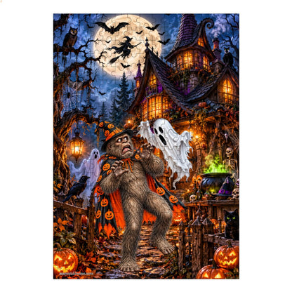 Bigfoot Halloween 300pcs Wooden Vertical Jigsaw Puzzle