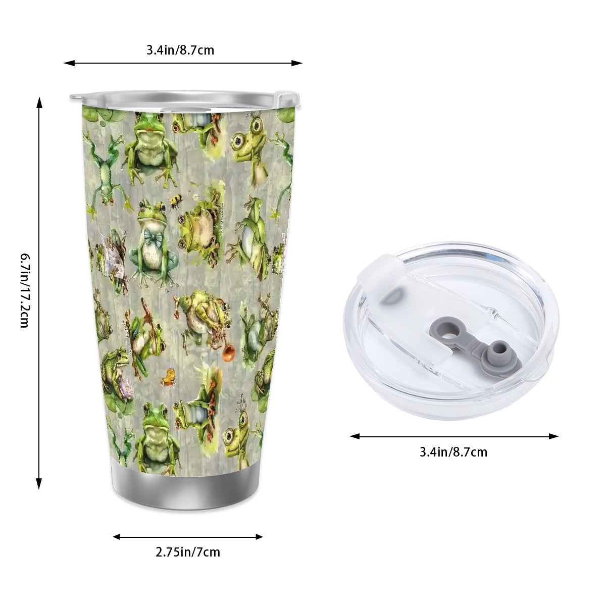 Themed 20 oz Travel Coffee Mug w/ Straw & Brush Options