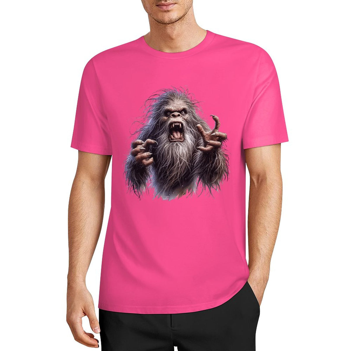 Bigfoot - Sasquatch Angry Short Sleeve Cotton T-Shirt