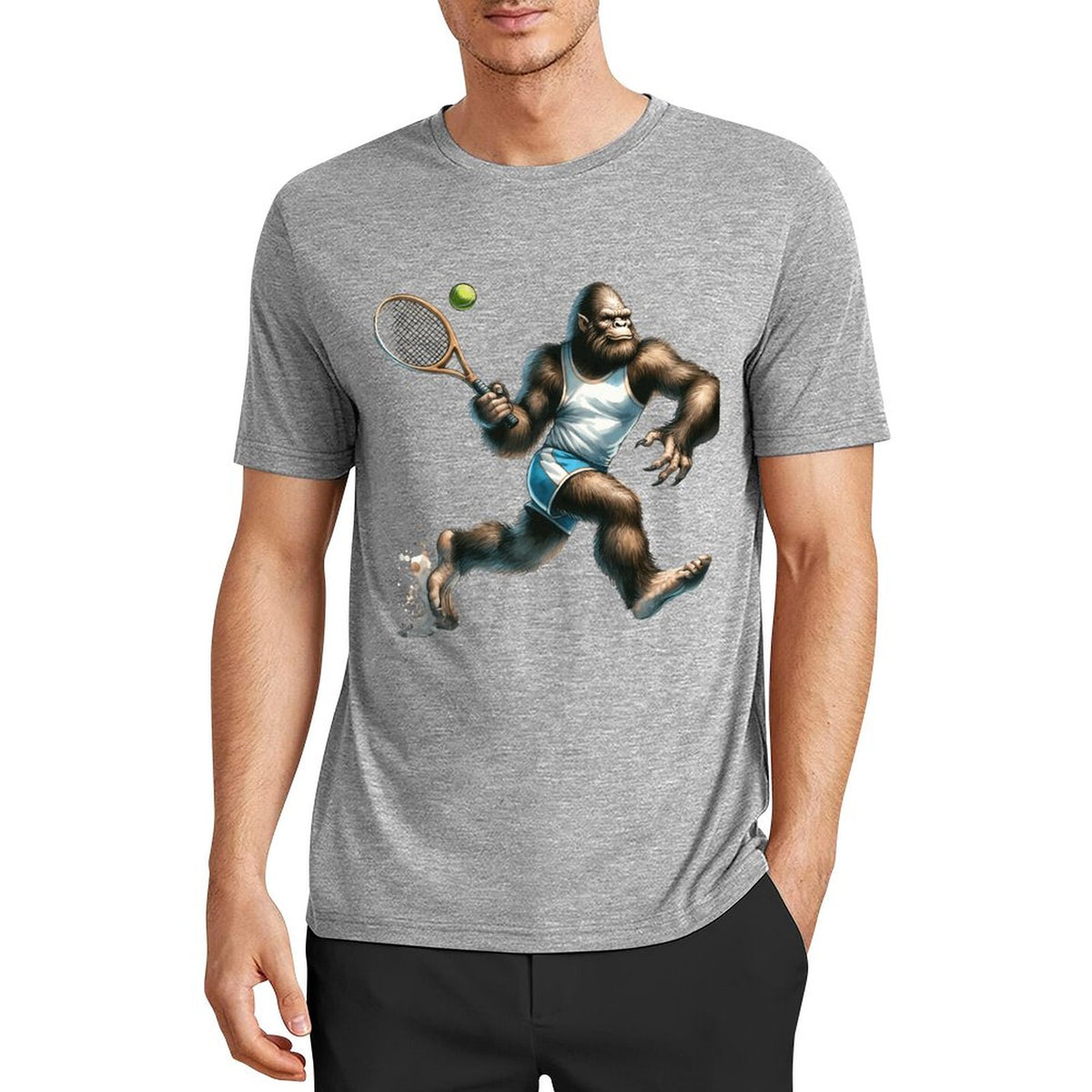 Bigfoot - Sasquatch Tennis Short Sleeve Cotton T-Shirt