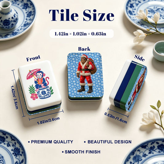 Sasquatch Santa Chinoiserie Chic American Mahjong Tiles