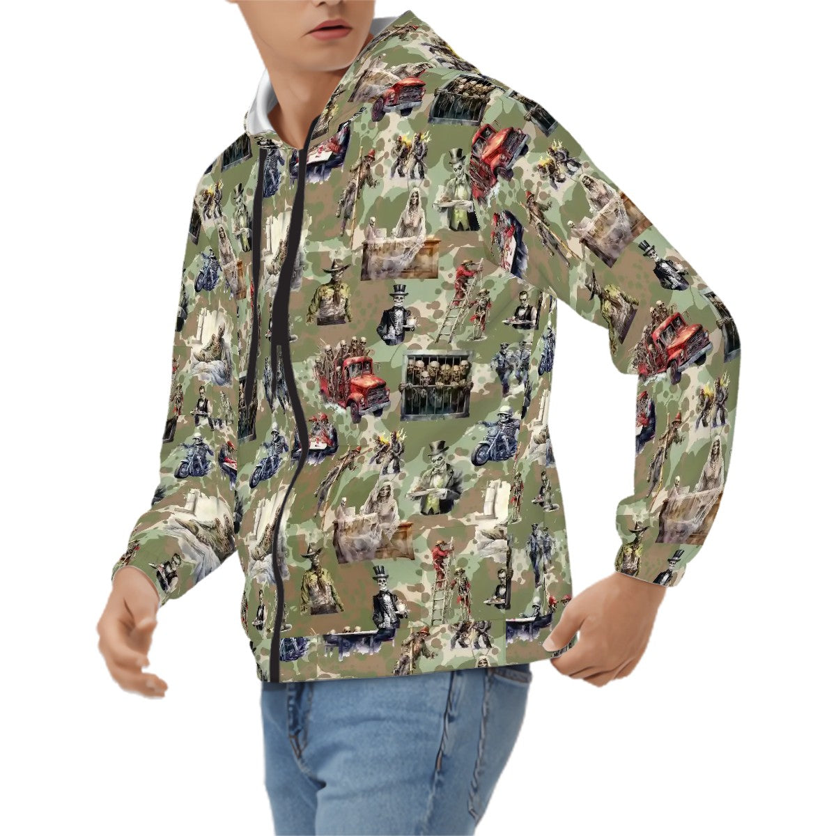 10 Misc Designs, Adult Zip Up Hoodie