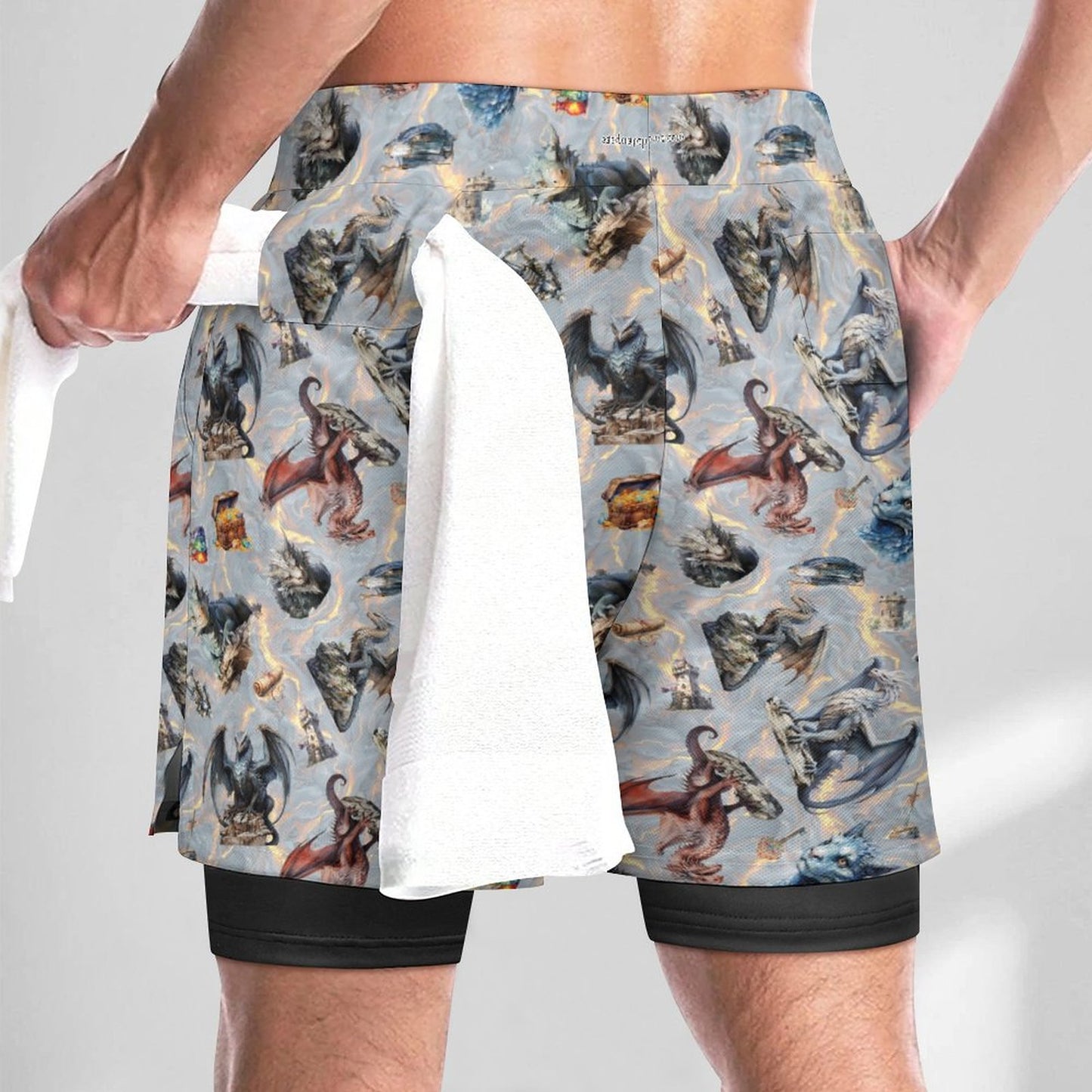 Misc Awesome Design Men Beach Shorts with 4 Pockets
