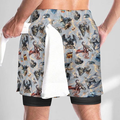 Misc Awesome Design Men Beach Shorts with 4 Pockets