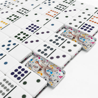 Donald Trump Dancing Double 12 Mexican Train Dominoes Set