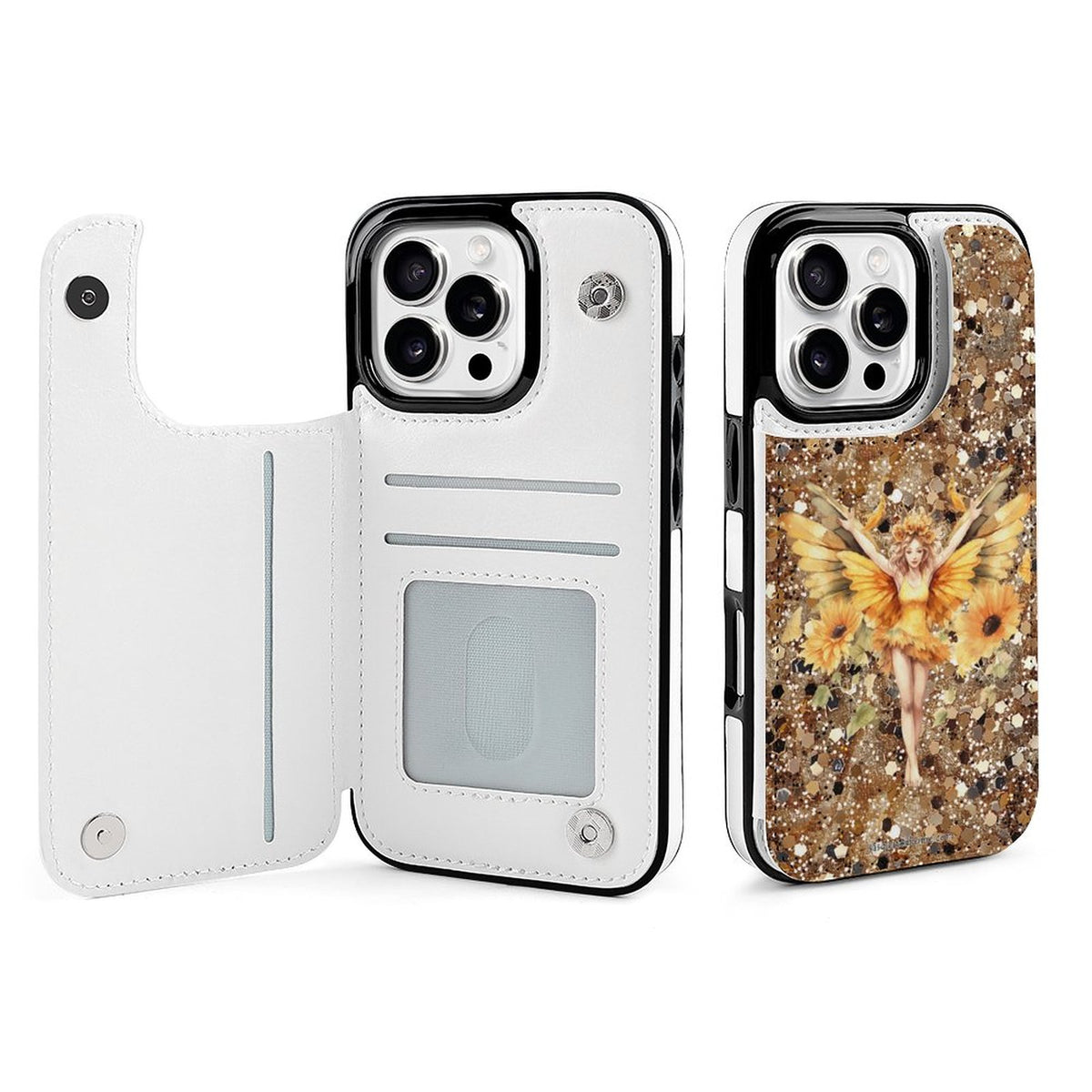 Sunflower Fairy, iPhone 16 Faux Leather Wallet Case