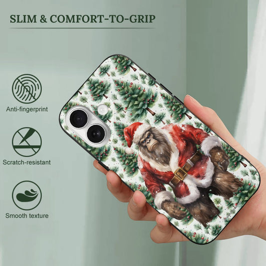 Santa Sasquatch, Bigfoot, iPhone 17 TPU Black Phone Case