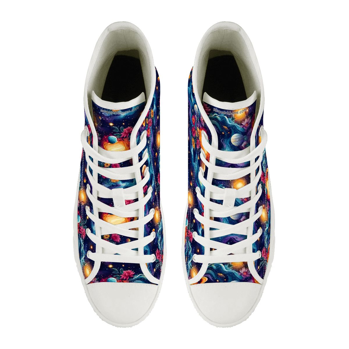 12 Galaxy, Outer Space Designs, Women's High Top Canvas Shoes