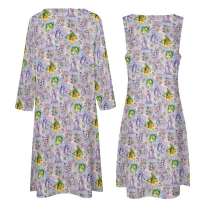 6 Fairy Designs, Women’s Long Dress with Cardigan