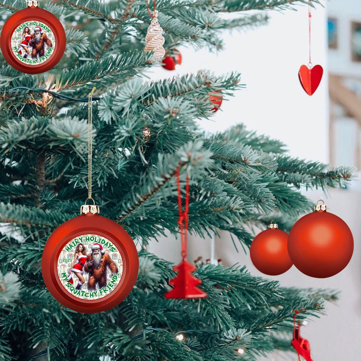 Sexy Sasquatch Gal, Christmas Ball Ornaments