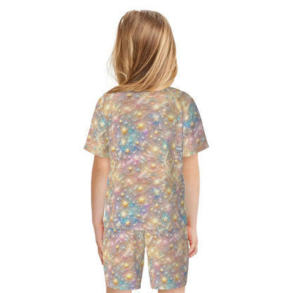Children’s 2 Piece Short Pajama Set, Rainbow Fairy