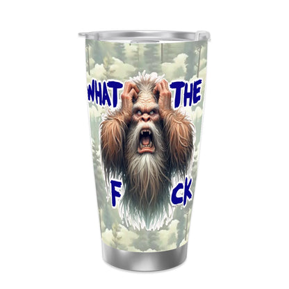 Sasquatch "WTF", Themed 40 oz Travel Coffee Mug with a Straw