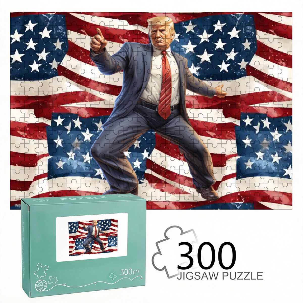 Donald Trump Dancing 300pcs Horizontal Wooden Jigsaw Puzzles