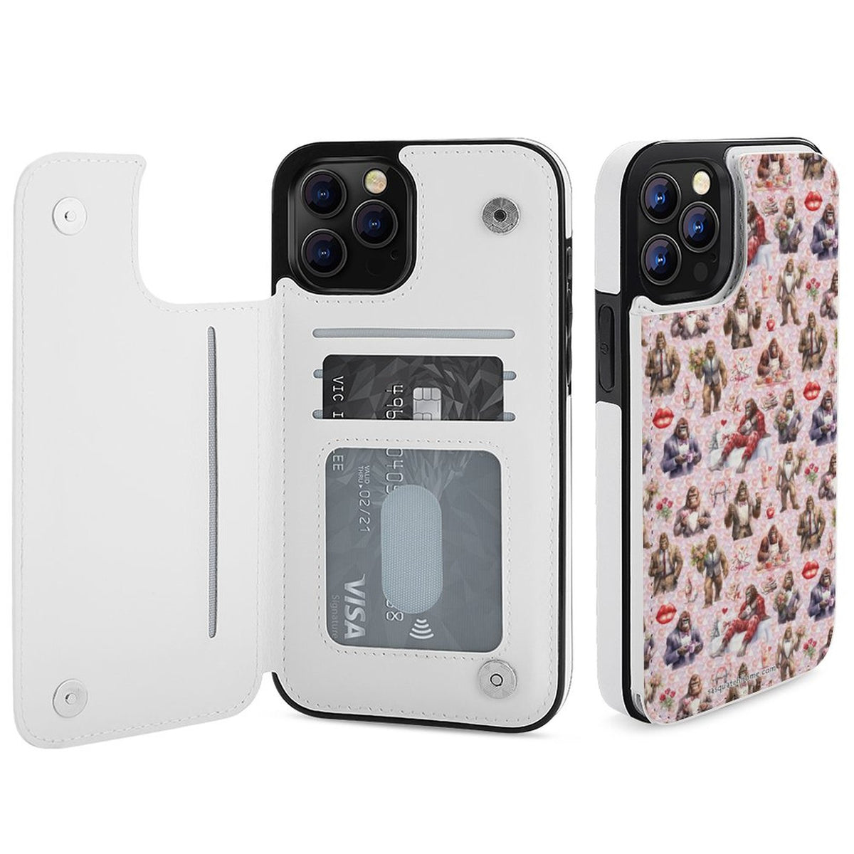 iPhone 12 Series Cell / Mobile phone Flip wallet case - 20 Bigfoot Sasquatch Designs
