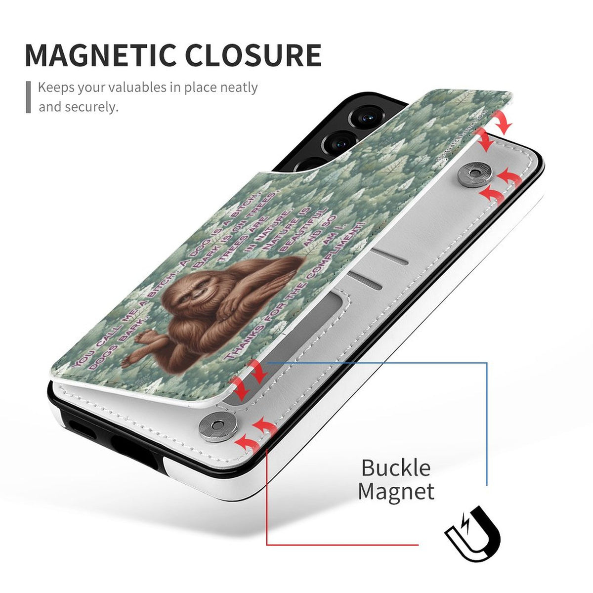 "You call me a bitch..." Bigfoot, Sasquatch, Samsung S22 Cell Phone Case / Folding Wallet