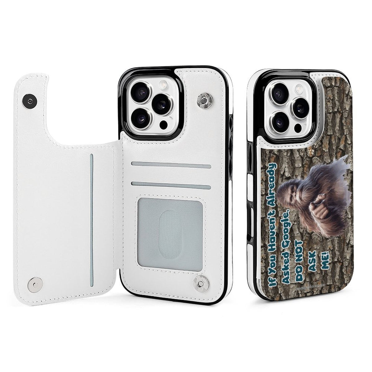 Sasquatch / Bigfoot "If you haven't already..", iPhone 16 Faux Leather Wallet Case