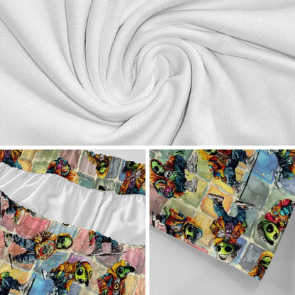 6 Alien Designs, Men’s Polyester, pocketed, pajama Shorts