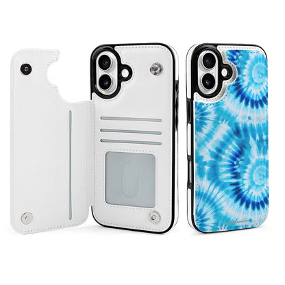 19 Tie Dye Designs, iPhone 16 Faux Leather Wallet Case