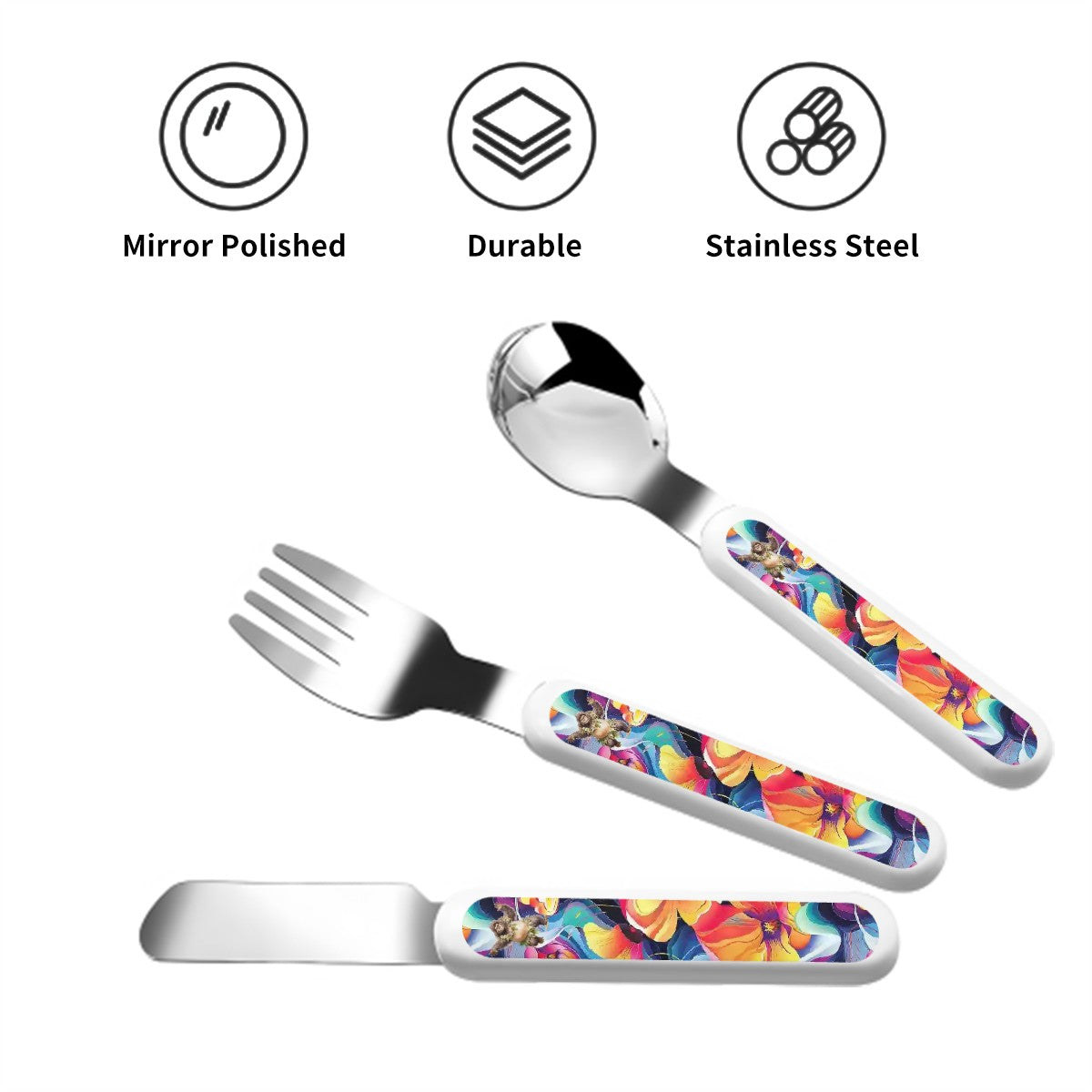 Kids Cutlery Set Straight Handle