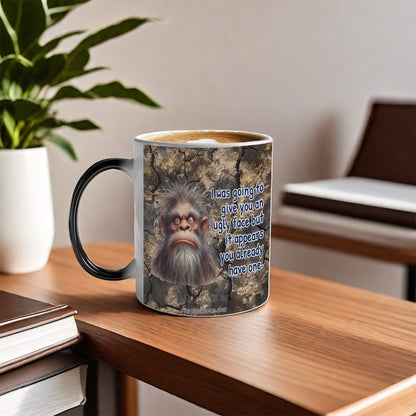 Sarcastic Sasquatch, "Ugly Face " Color Changing 11oz MugColor Changing 11oz Mug, Coffee Cup
