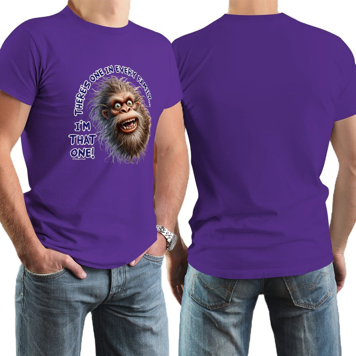 "There's on in every family...", Bigfoot, Sasquatch, Cotton Short Sleeve T-shirt
