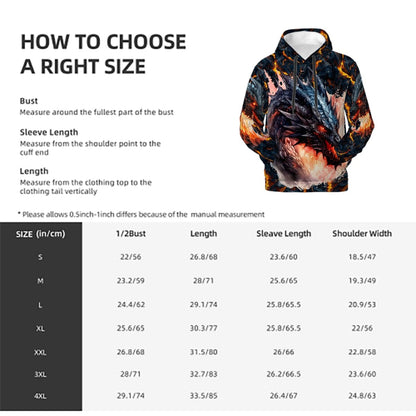 Dragon Design, Eyes on Hoodie, Zip Up Hoodie