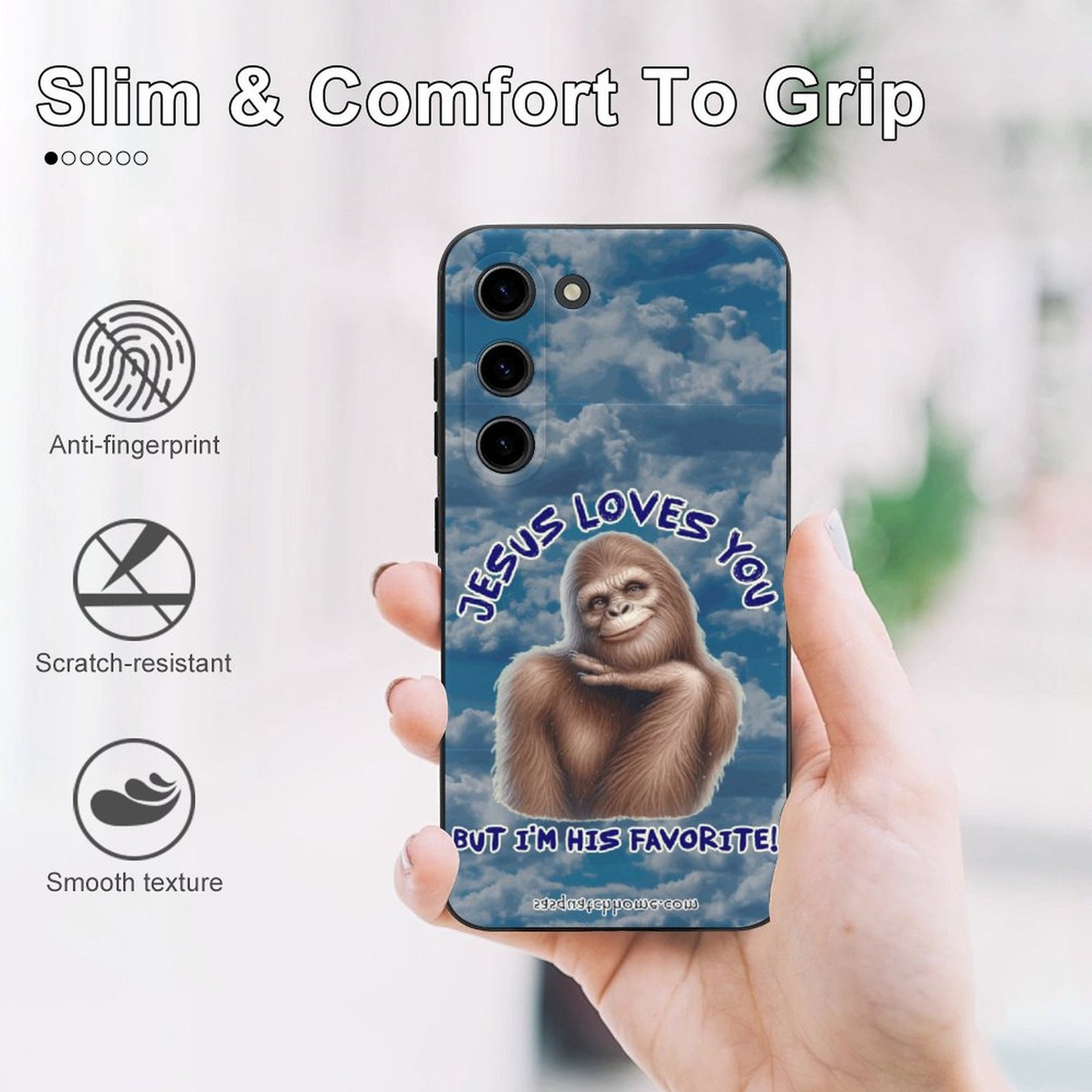 Sasquatch, Bigfoot "Jesus Loves you.." - Samsung S23 Series Cell Phone Case
