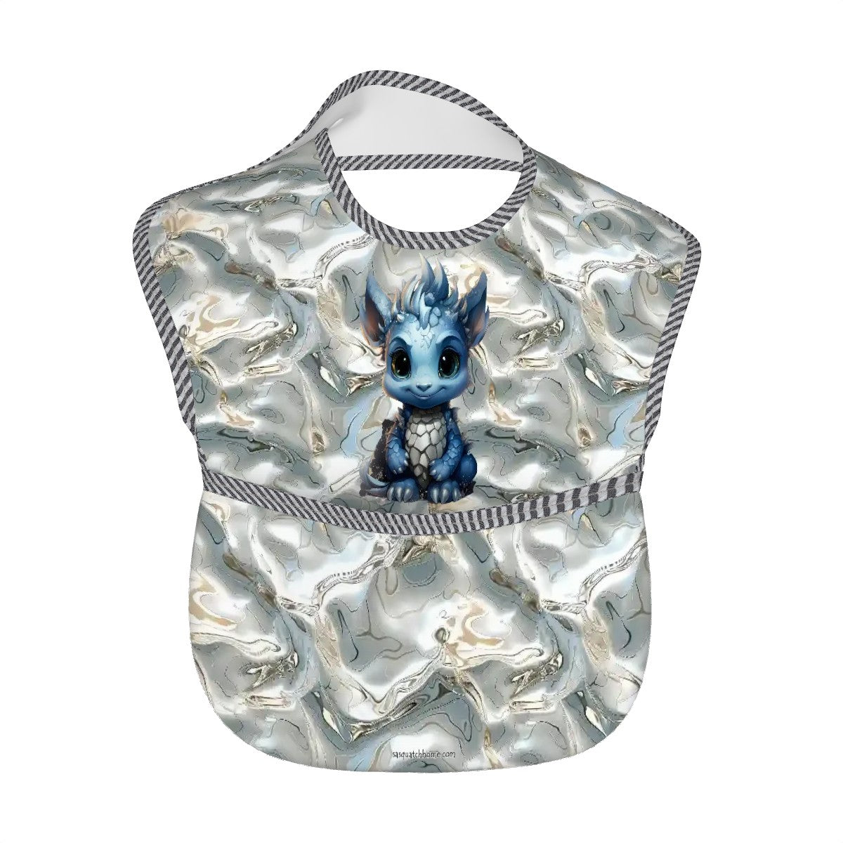 Baby Dragon on Silver Water, Baby Bibs Customized Services