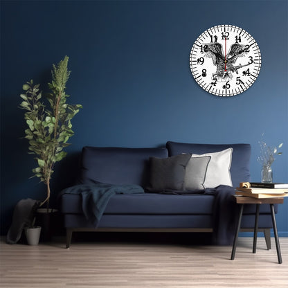 Bald Eagle, Round Wooden Wall Clock