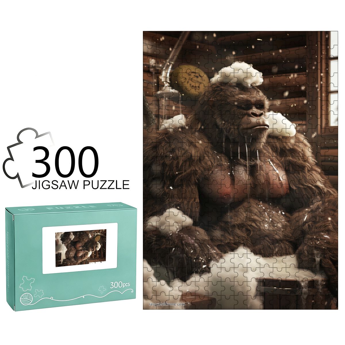 Sasquatch Bath 300pcs Wooden Vertical Jigsaw Puzzle