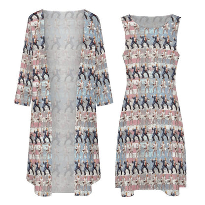 10 Donald Trump Designs, Women’s Long Dress with Cardigan
