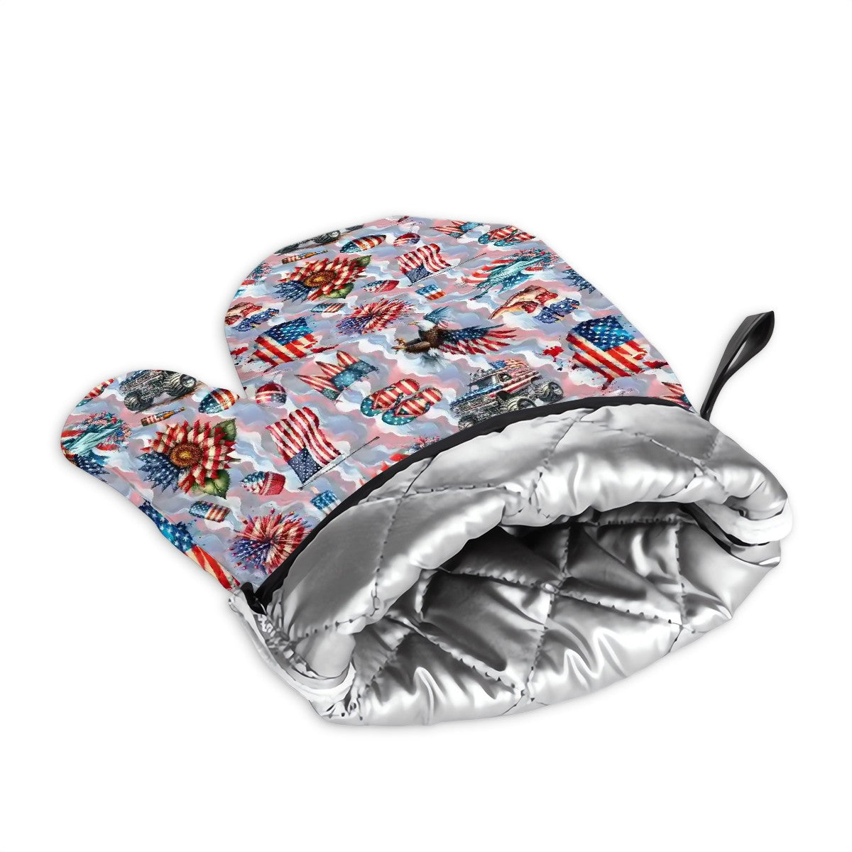 8 Patriot Designs, 4 Piece Oven Mitts / Pot Holder Sets