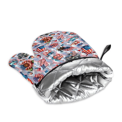 8 Patriot Designs, 4 Piece Oven Mitts / Pot Holder Sets