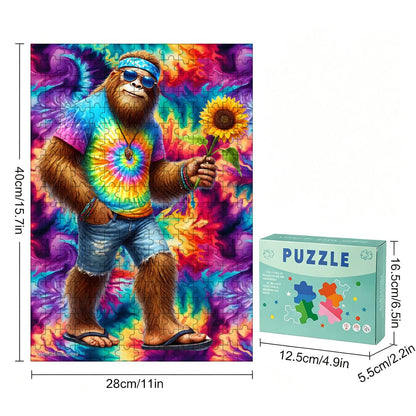Hippie Sasquatch 300pcs Wooden Vertical Jigsaw Puzzle