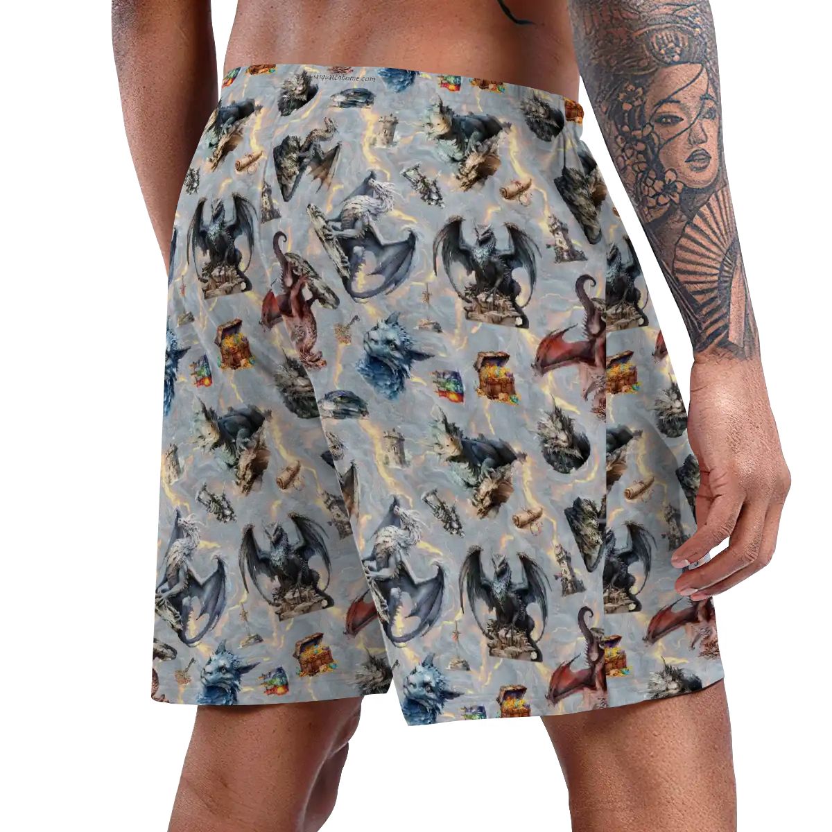 10 Misc Designs, Men’s Polyester, pocketed, pajama Shorts