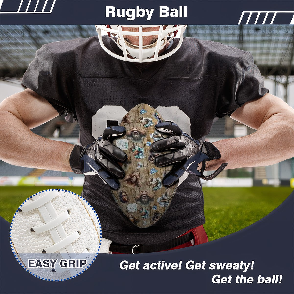 20 Bigfoot / Sasquatch Designs, Bigfoot Sasquatch- Leather Football