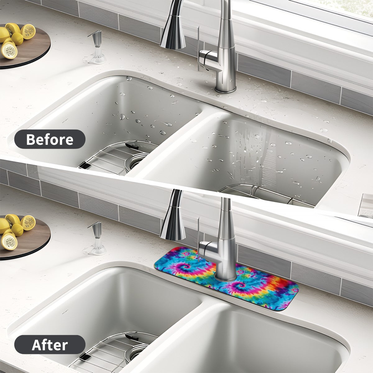 19 Tie Dye Designs, Faucet Mat