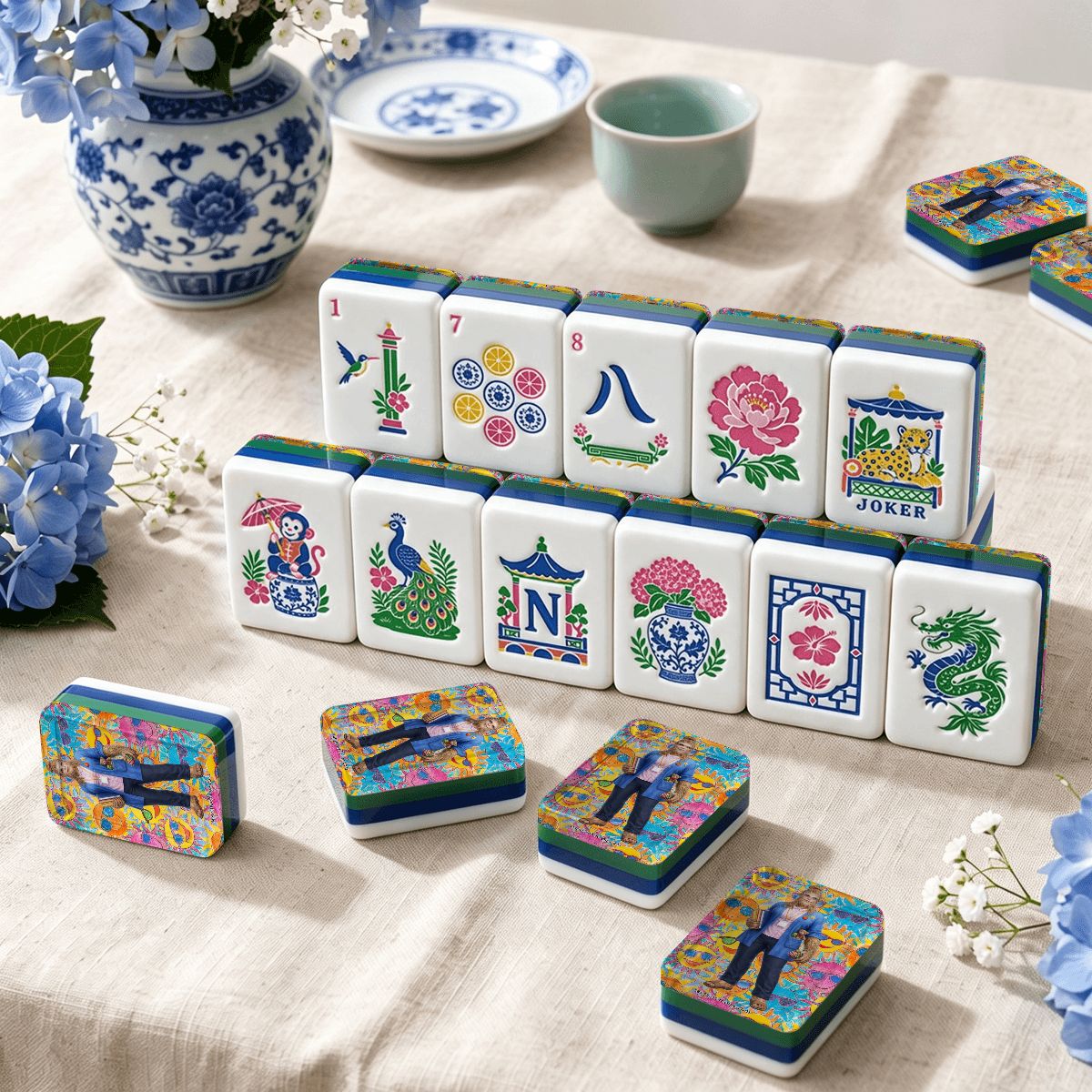 Teacher Sasquatch Chinoiserie Chic American Mahjong Tiles