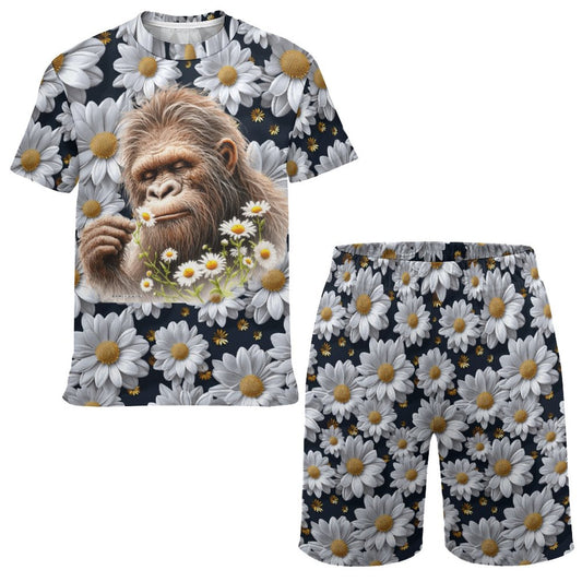 Patriot, Sasquatch, Daisies, Children's T-shirt & Shorts Set
