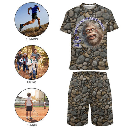 Bigfoot, Sasquatch, "There's one in every family..",  Children's T-shirt & Shorts Set