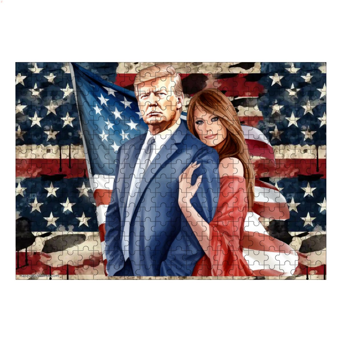Donald & Melania Trump 300pcs Horizontal Wooden Jigsaw Puzzles