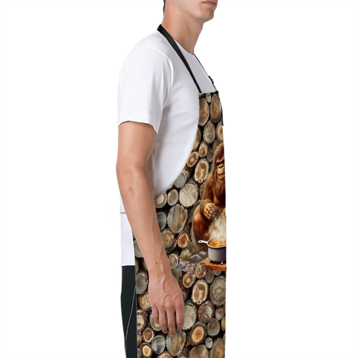 Bigfoot Sasquatch Fire Cooking, Waterproof Apron with Pockets